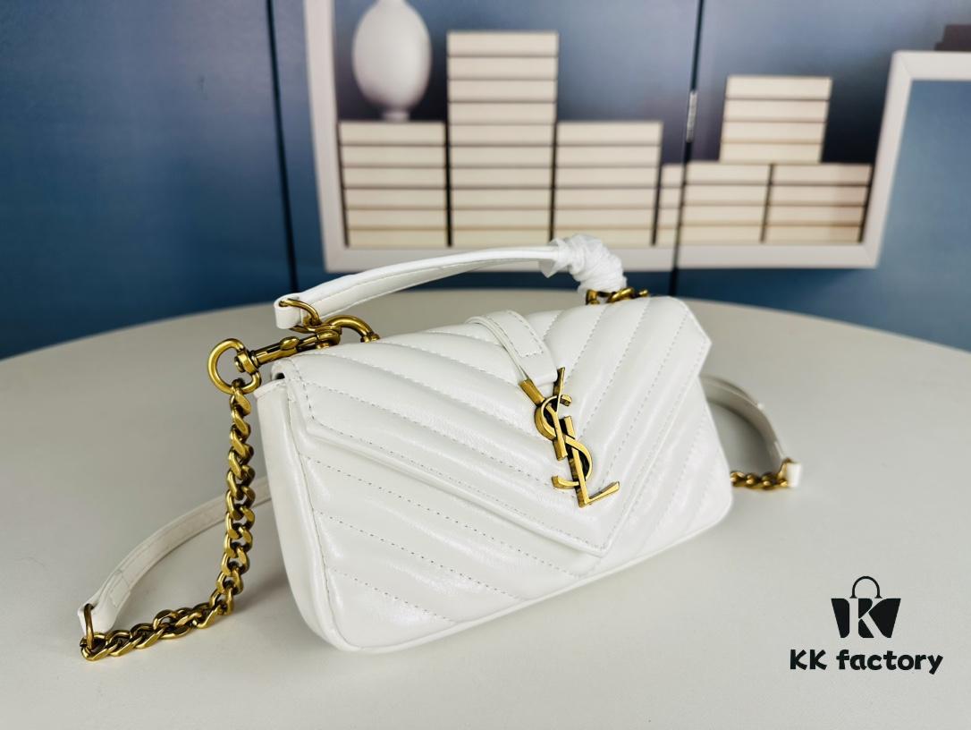 6930d5686e68136f4d9b12de YSL Saint Laurent Mini College Messenger Bag in Waxed Calfskin - Style No. 6126