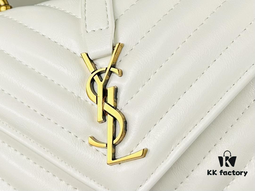 6930d56c6e68136f4d9b12e1 YSL Saint Laurent Mini College Messenger Bag in Waxed Calfskin - Style No. 6126