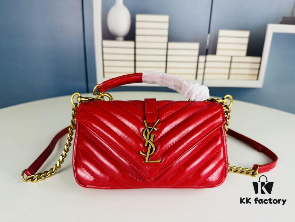 6930d56e6e68136f4d9b12e5 New Arrival YSL Mini College Messenger Bag in Waxed Calfskin - Style No. 6126