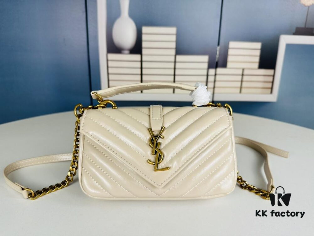 6930d5746e68136f4d9b12f0 New Arrival YSL Mini College Crossbody Bag in Waxed Calfskin - Style No. 6126