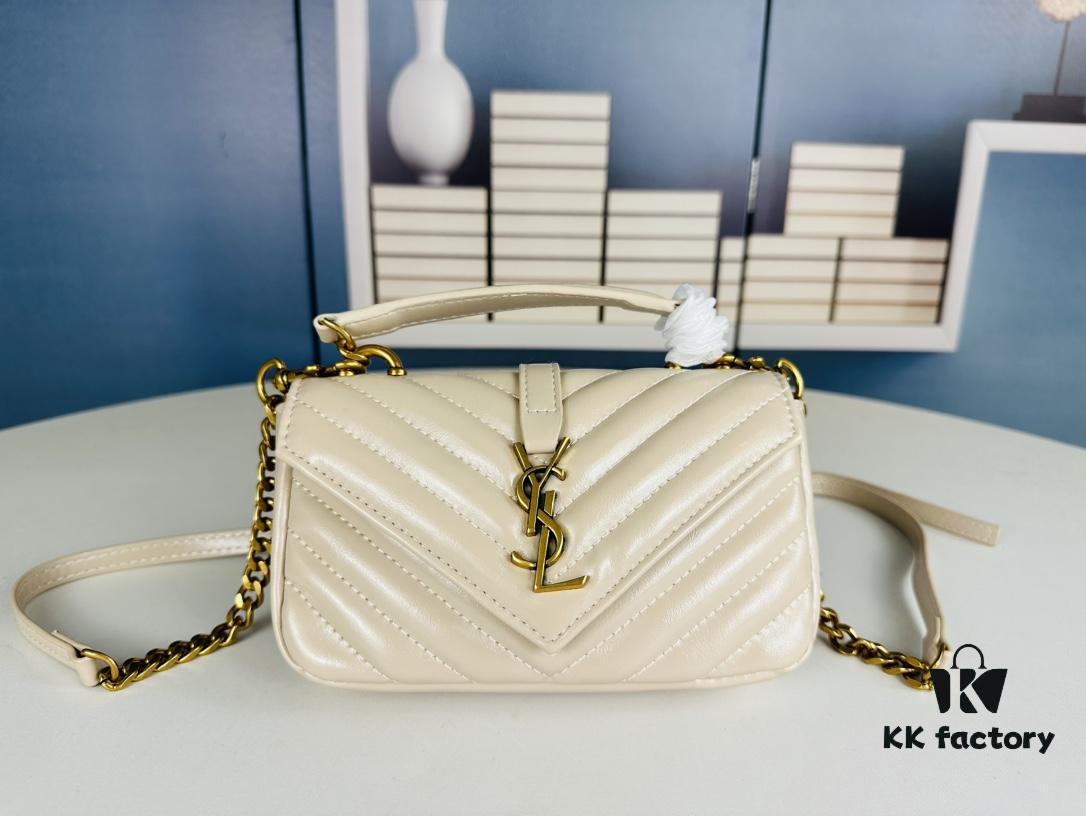 6930d5746e68136f4d9b12f0 New Arrival YSL Mini College Crossbody Bag in Waxed Calfskin - Style No. 6126