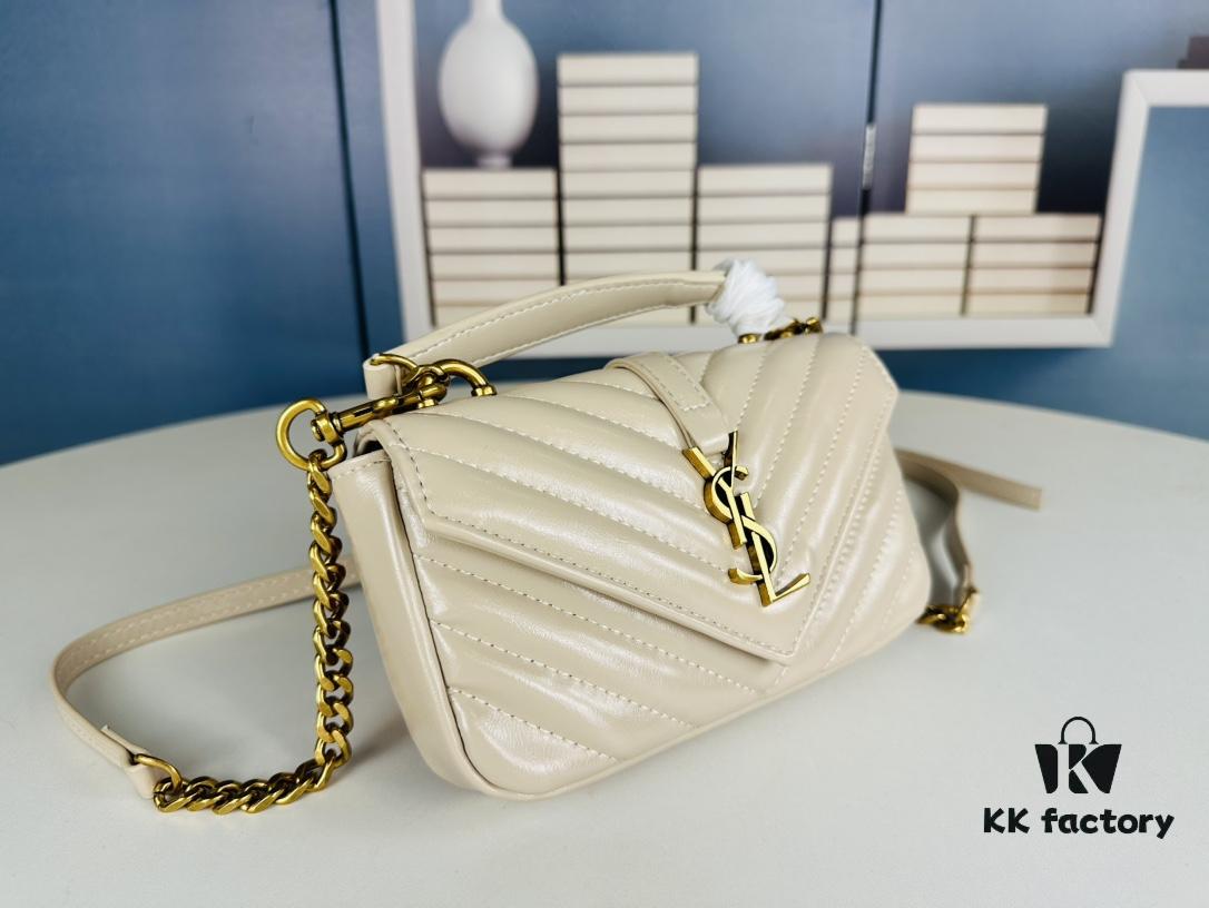 6930d5756e68136f4d9b12f3 New Arrival YSL Mini College Crossbody Bag in Waxed Calfskin - Style No. 6126