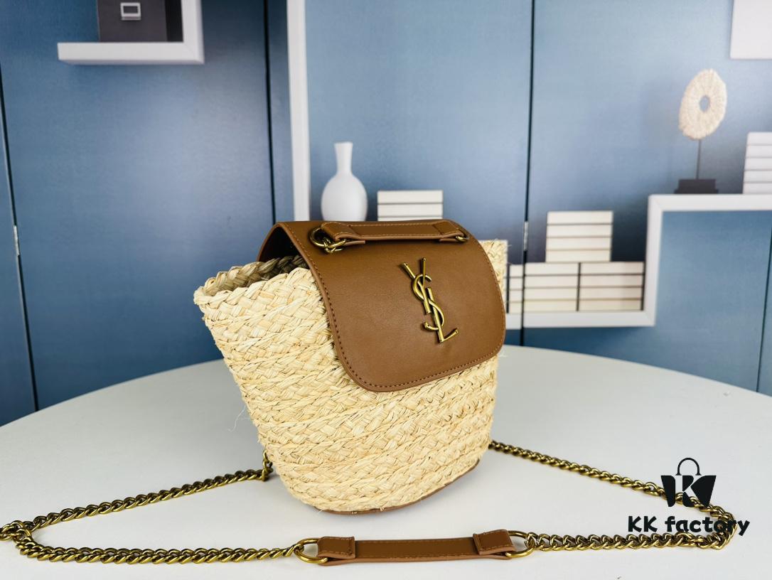 6930d5eb6e68136f4d9b13a4 New YSL Straw Woven Tote Bag with Logo Print – Perfect Summer Beach Bag
