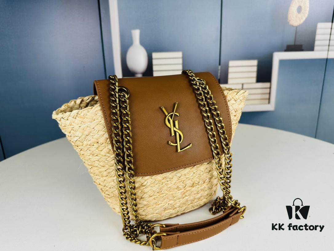 6930d5eb6e68136f4d9b13a5 New YSL Straw Woven Tote Bag with Logo Print – Perfect Summer Beach Bag