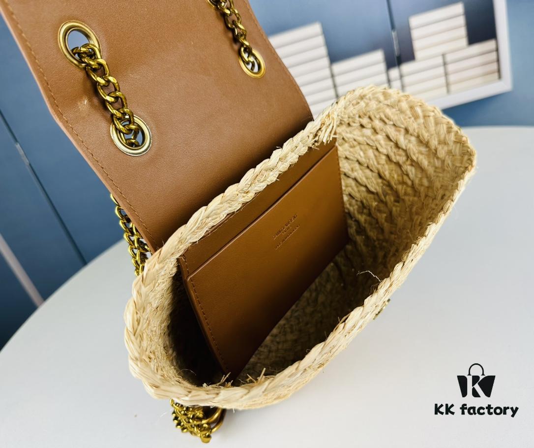 6930d5ed6e68136f4d9b13a7 New YSL Straw Woven Tote Bag with Logo Print – Perfect Summer Beach Bag