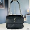 6930d5f06e68136f4d9b13ab New Arrival NIKI BABY Full-Grain Lamb Leather Handbag ||| YSL Niki 21cm 28cm Distressed Lamb Leather Black Silver Mini Bag