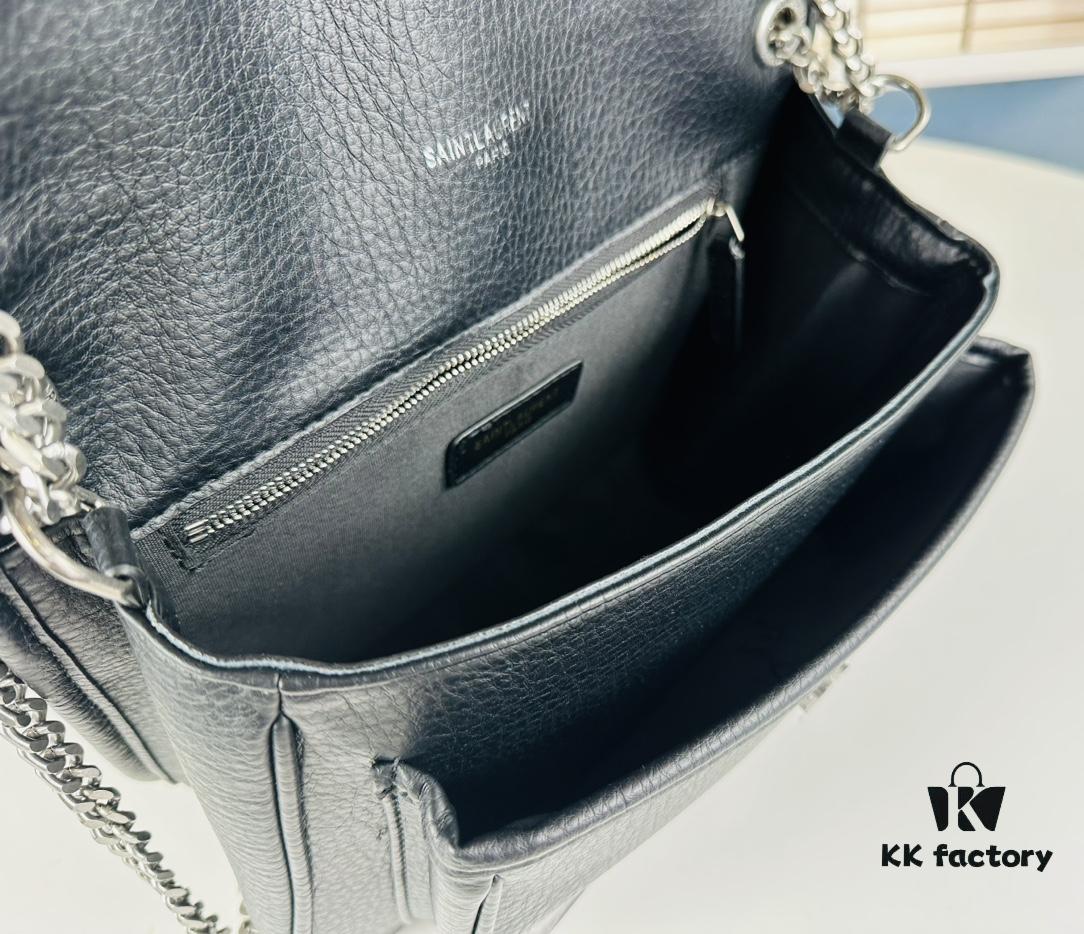 6930d5f36e68136f4d9b13b1 New Arrival NIKI BABY Full-Grain Lamb Leather Handbag ||| YSL Niki 21cm 28cm Distressed Lamb Leather Black Silver Mini Bag
