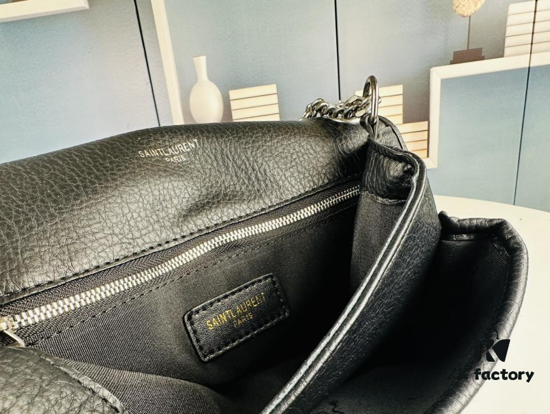 6930d5f46e68136f4d9b13b2 New Arrival NIKI BABY Full-Grain Lamb Leather Handbag ||| YSL Niki 21cm 28cm Distressed Lamb Leather Black Silver Mini Bag