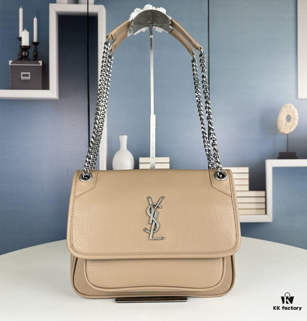 6930d5f86e68136f4d9b13b4 New Arrival NIKI BABY Suede Lambskin Handbag ||| YSL Niki 21cm 28cm Distressed Lamb Leather Black Silver Mini Bag