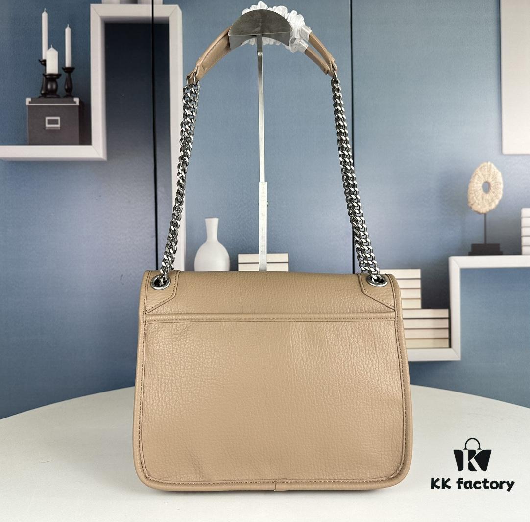 6930d5f86e68136f4d9b13b6 New Arrival NIKI BABY Suede Lambskin Handbag ||| YSL Niki 21cm 28cm Distressed Lamb Leather Black Silver Mini Bag