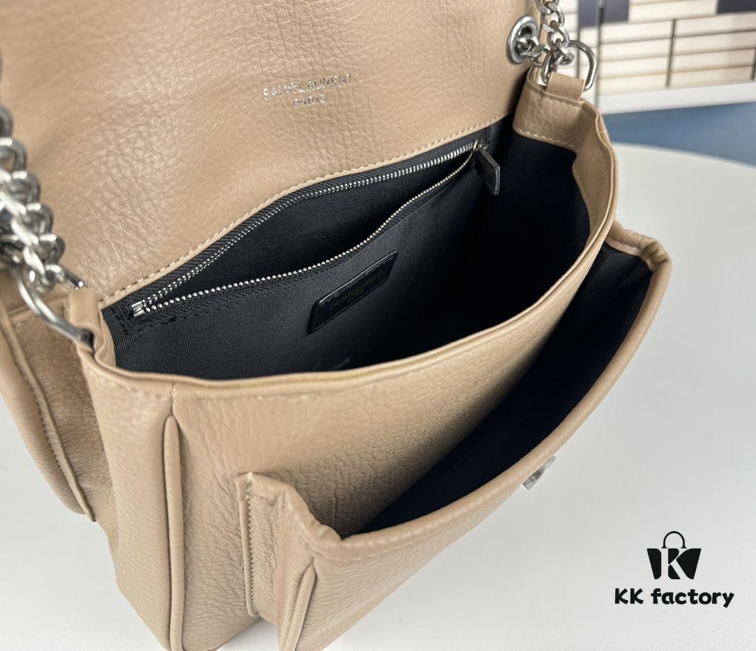 6930d5f96e68136f4d9b13bb New Arrival NIKI BABY Suede Lambskin Handbag ||| YSL Niki 21cm 28cm Distressed Lamb Leather Black Silver Mini Bag