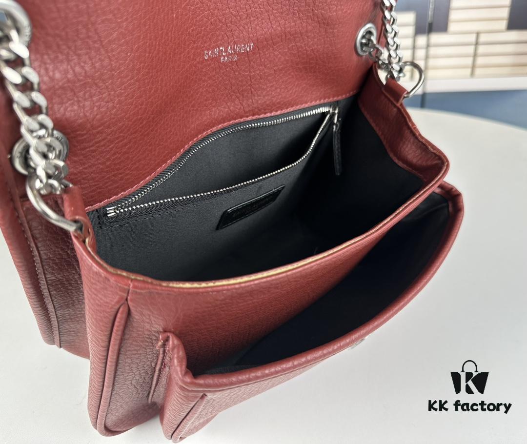 6930d5ff6e68136f4d9b13c1 New Arrival NIKI BABY Full-Grain Lambskin Handbag ||| YSL Niki 21cm 28cm Distressed Lamb Leather Black Silver Mini