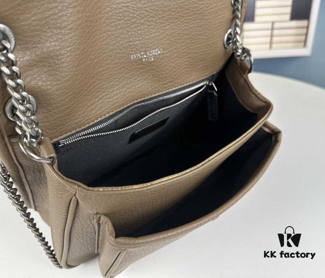 6930d6076e68136f4d9b13ce New Arrival NIKI BABY Full-Grain Lambskin Handbag ||| YSL Niki 21cm 28cm Aged Lamb Leather Black Silver Mini