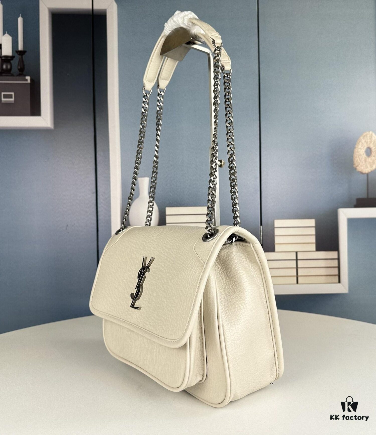 6930d6076e68136f4d9b13cf New Arrival NIKI BABY Full-Grain Lamb Leather Handbag ||| YSL Niki 21cm 28cm Distressed Lamb Leather Black Silver Mini