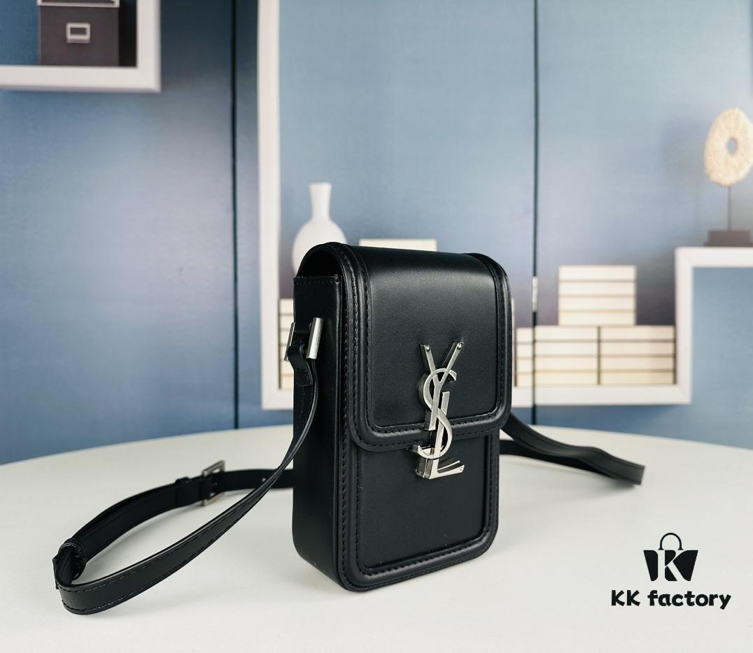 6930d6296e68136f4d9b1404 New YSL Hobo Series Mini Vertical Crossbody Bag in Smooth Calfskin with Antique Metal Logo