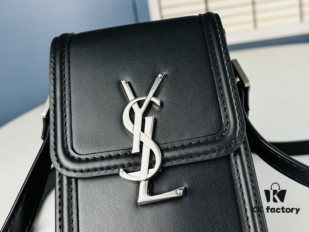 6930d62c6e68136f4d9b140a New YSL Hobo Series Mini Vertical Crossbody Bag in Smooth Calfskin with Antique Metal Logo