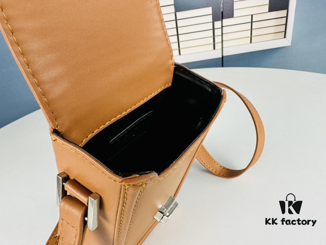 6930d6326e68136f4d9b1413 New YSL Hobo Series Mini Vertical Crossbody Bag in Smooth Calfskin with Antique Metal Logo Closure