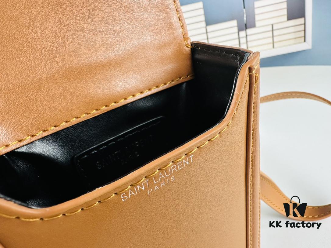 6930d6326e68136f4d9b1416 New YSL Hobo Series Mini Vertical Crossbody Bag in Smooth Calfskin with Antique Metal Logo Closure