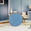 6930d6436e68136f4d9b142f New YSL 6-Color Saint Laurent Gold Logo Caviar Quilted Leather Round Bag