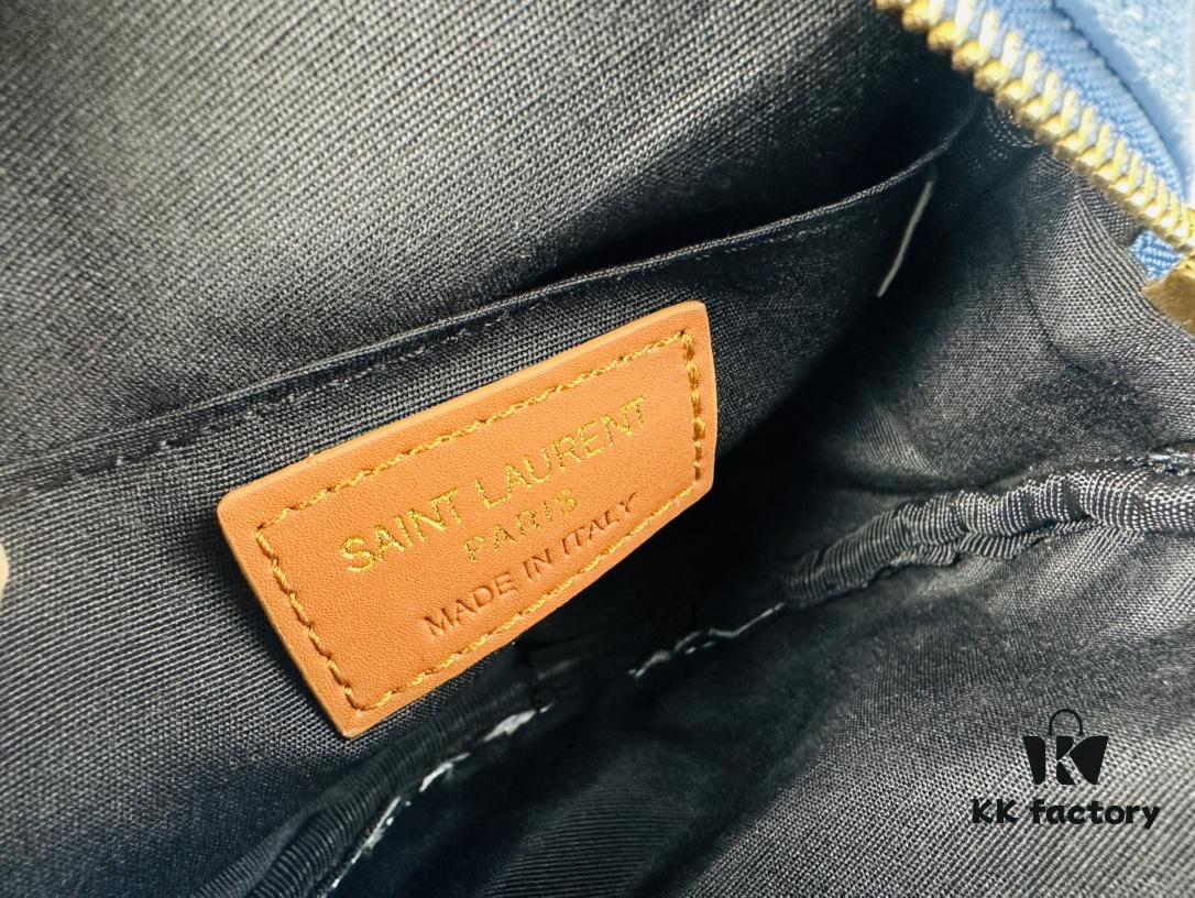 6930d6496e68136f4d9b1435 New YSL 6-Color Saint Laurent Gold Logo Caviar Quilted Leather Round Bag