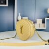 New YSL 6-Color Saint Laurent Gold Logo Caviar Quilted Leather Round Bag