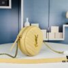 New YSL 6-Color Saint Laurent Gold Logo Caviar Quilted Leather Round Bag