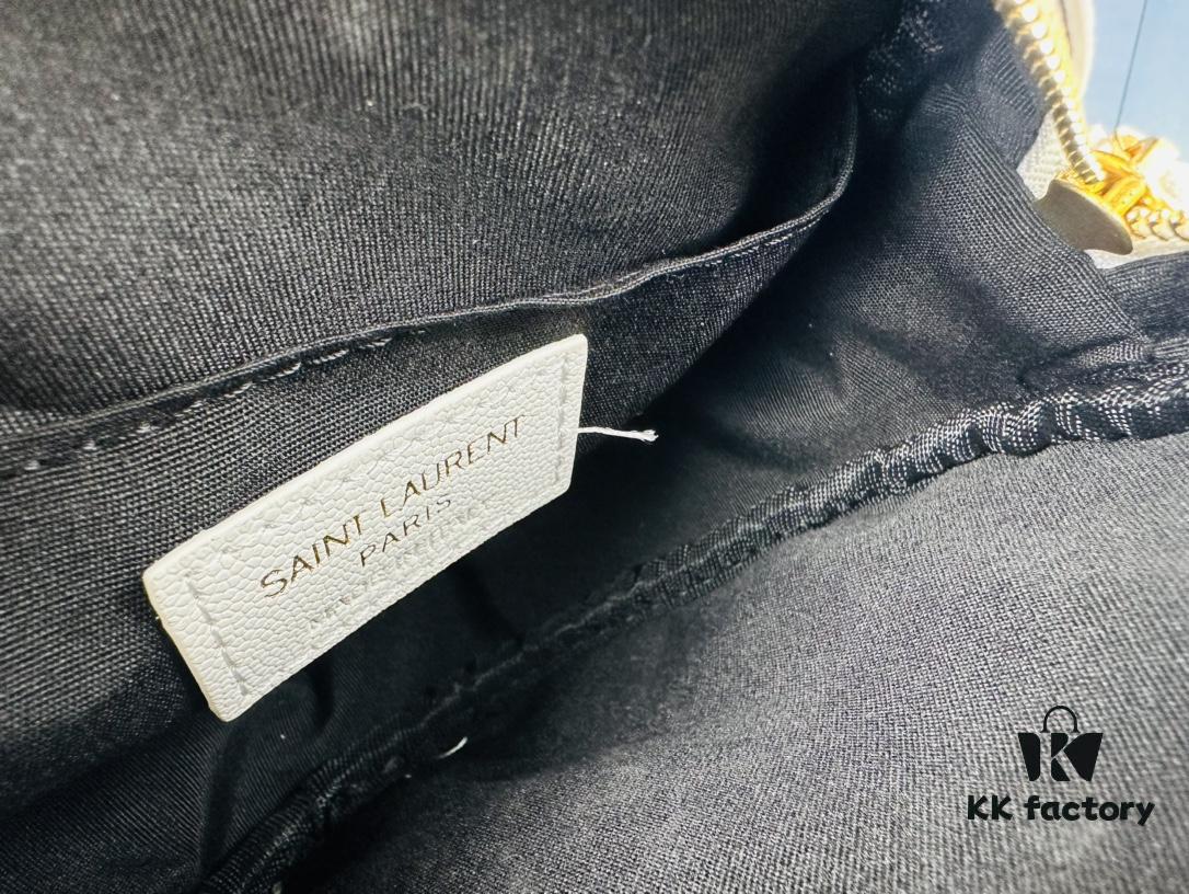 6930d64f6e68136f4d9b1440 New Arrival YSL 6-Color Saint Laurent Gold Logo Caviar Quilted Leather Round Bag