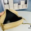 New YSL 6-Color Saint Laurent Gold Logo Caviar Quilted Leather Round Bag