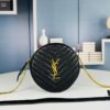 6930d6536e68136f4d9b1445 New Arrival YSL 6-Color Saint Laurent Gold Logo Caviar Quilted Leather Round Bag