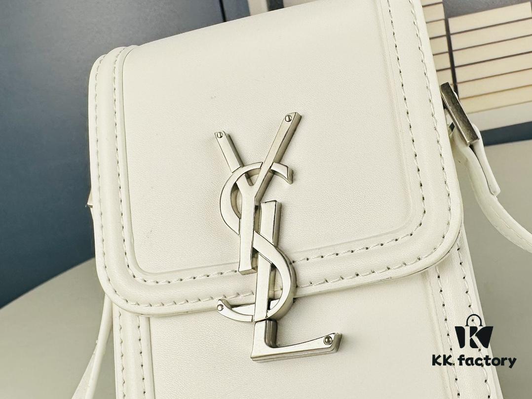 6930d6546e68136f4d9b1446 New YSL HOBO Series Mini Vertical Crossbody Bag in Smooth Calfskin with Antique-Tone Metal Logo Closure