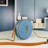 6930d6596e68136f4d9b144d New YSL 6-Color Saint Laurent Gold Logo Caviar Quilted Leather Round Bag