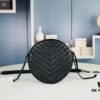 New Arrival YSL 6-Color Saint Laurent Gold Logo Caviar Quilted Leather Round Bag