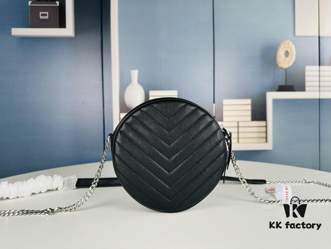 6930d65e6e68136f4d9b1457 New YSL 6-Color Saint Laurent Gold Logo Caviar Quilted Leather Round Bag