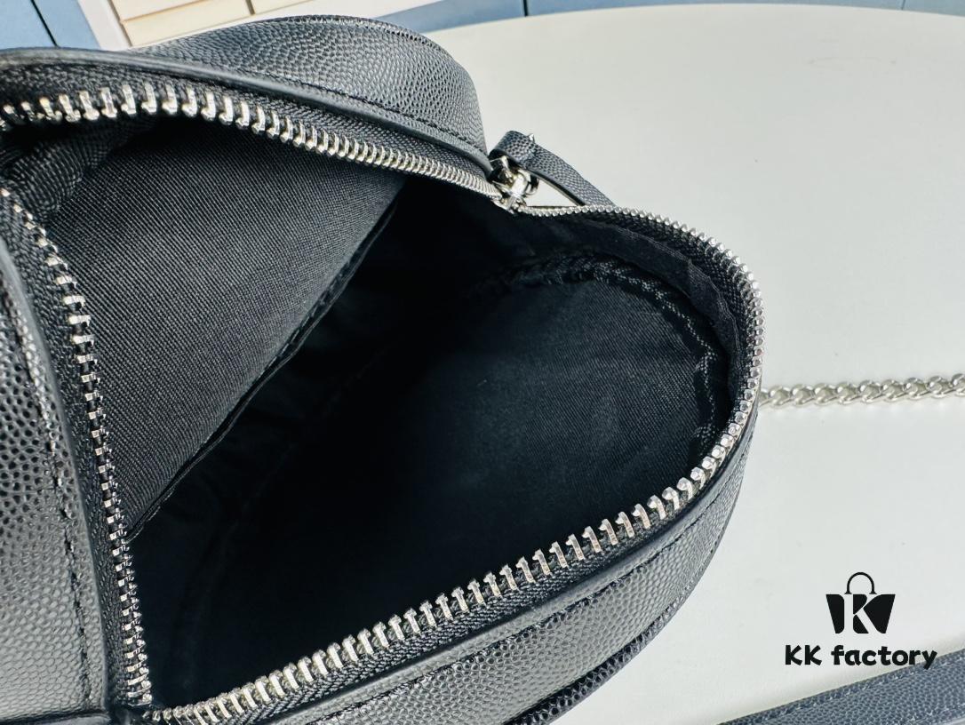 6930d66c6e68136f4d9b146e New YSL 6-Color Saint Laurent Gold Logo Caviar Quilted Leather Round Bag