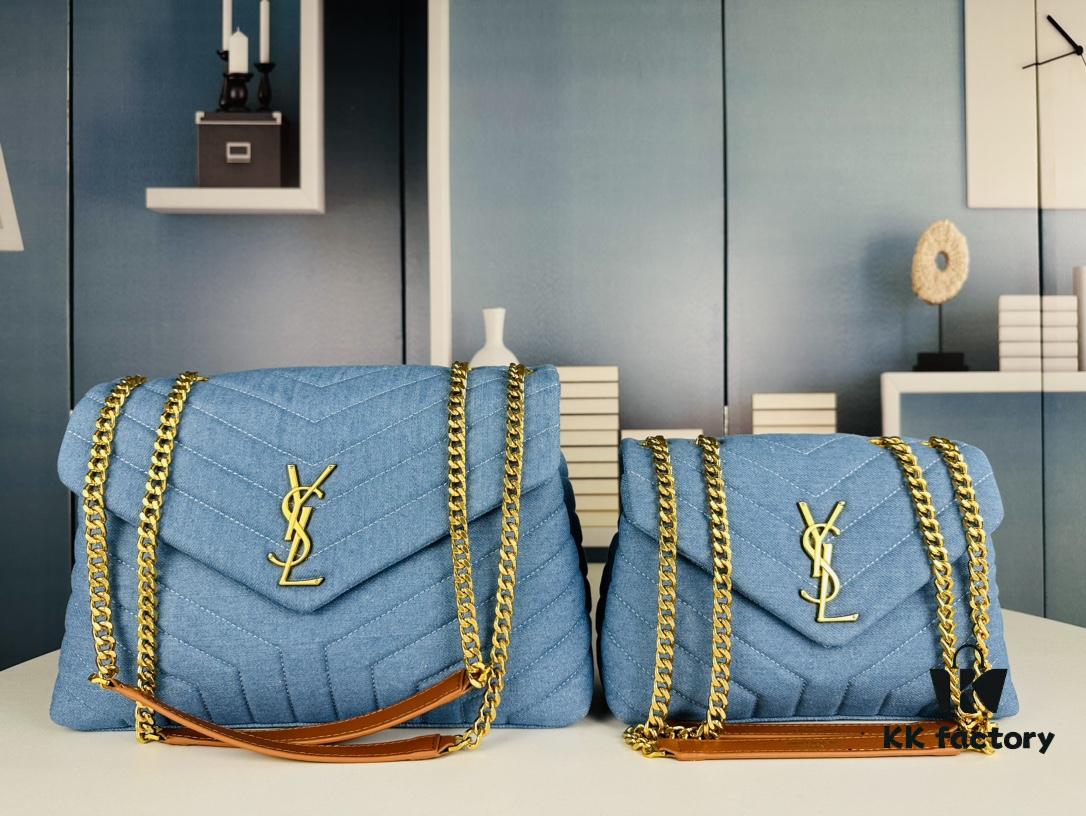 New Large Size YSL Denim Bag with Box