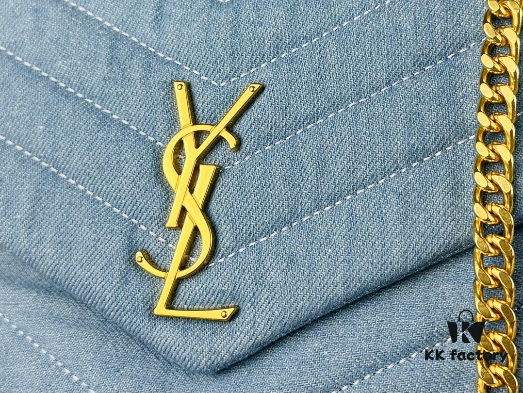 New Large Size YSL Denim Bag with Box