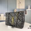 YSL New Tote Bag in Lambskin Black and Gold [Horizontal Style]
