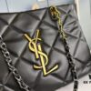 YSL New Tote Bag in Lambskin Black and Gold [Horizontal Style]