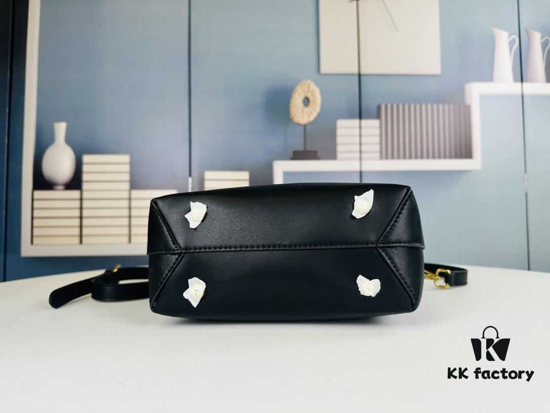 6930d69b6e68136f4d9b14b7 New Arrival with Box! Authentic YSL LE37 Bucket Bag, Celeb-Style Shiny Leather Black-Gold Edition