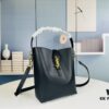 6930d69d6e68136f4d9b14bd New Arrival with Box! Authentic YSL LE37 Bucket Bag, Celeb-Style Shiny Leather Black-Gold Edition