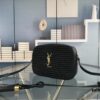 6930d6ab6e68136f4d9b14d6 YSL Saint Laurent Calfskin Woven Camera Bag with Box ||| NEW Lou Camera Bag - Black Woven with Gold-Tone Hardware, Italian Calfskin