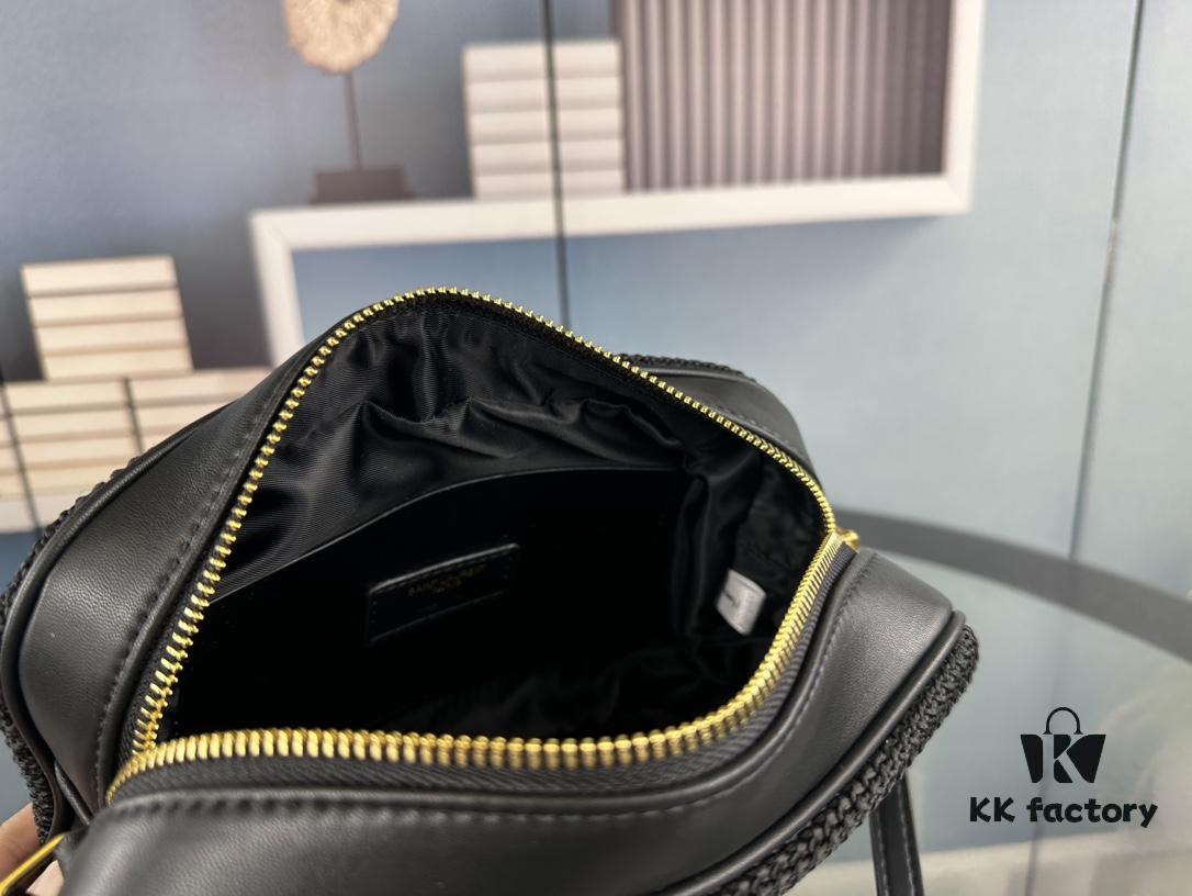 6930d6ad6e68136f4d9b14db YSL Saint Laurent Calfskin Woven Camera Bag with Box ||| NEW Lou Camera Bag - Black Woven with Gold-Tone Hardware, Italian Calfskin