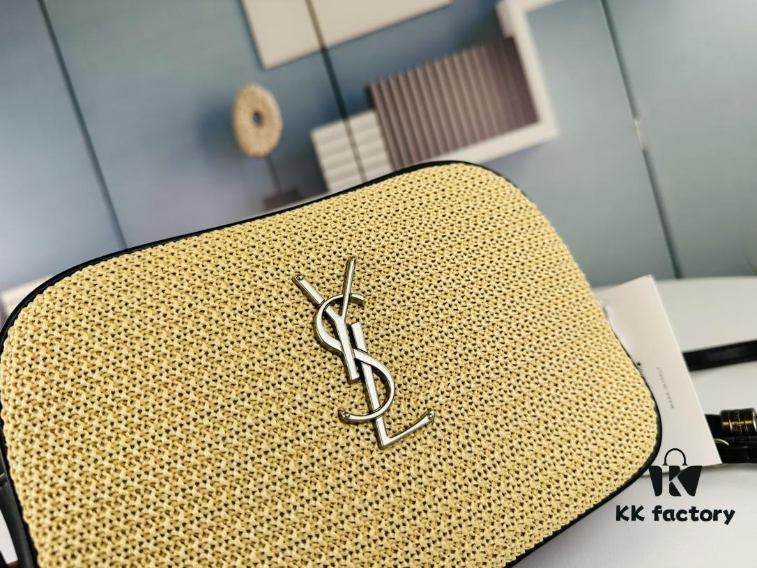 6930d6b06e68136f4d9b14e0 YSL Saint Laurent New Black Calfskin Woven Camera Bag with Gold-Tone Hardware