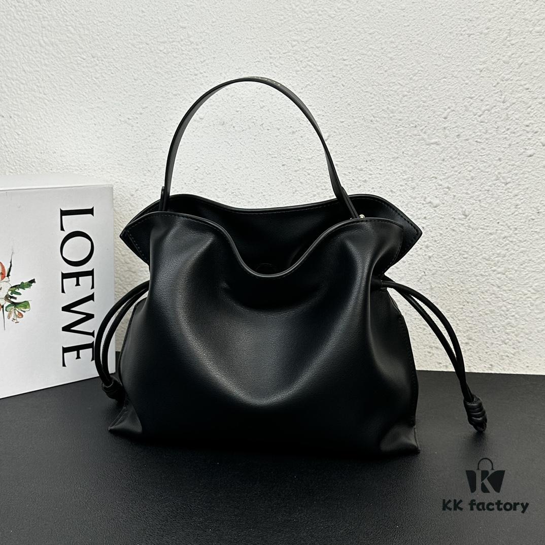 6930d6b96e68136f4d9b14ee Top Original Batch: Large 240, Small 230 Loewe Flamenco Lucky Bag, Handheld or Crossbody, Plain Cowhide