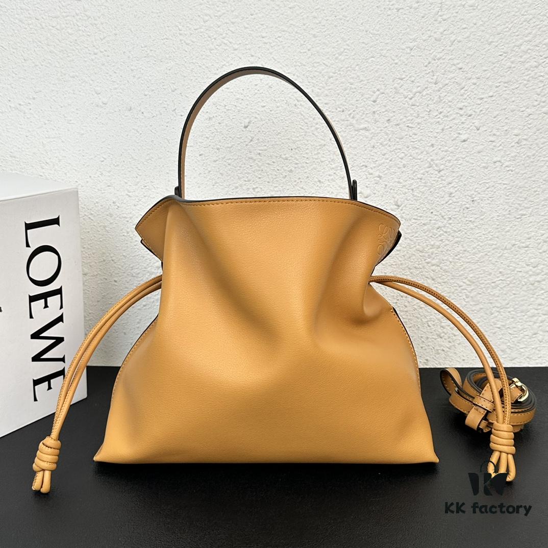 6930d6cd6e68136f4d9b150f Top Original Batch: Large 240, Small 230 Loewe Flamenco Lucky Bag, Can Be Carried by Hand or Crossbody, Plain Calfskin
