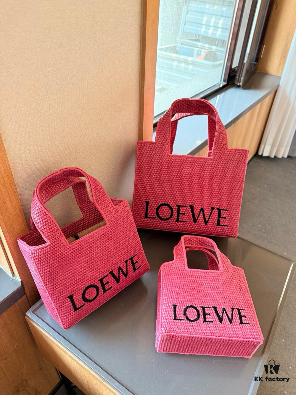 Loewe Anagram Basket Embroidered Logo Straw Woven Shopping Bag Tote Summer New Arrival Basket Bag Woven Leather-Combined Tote Beach Vacation Handbag