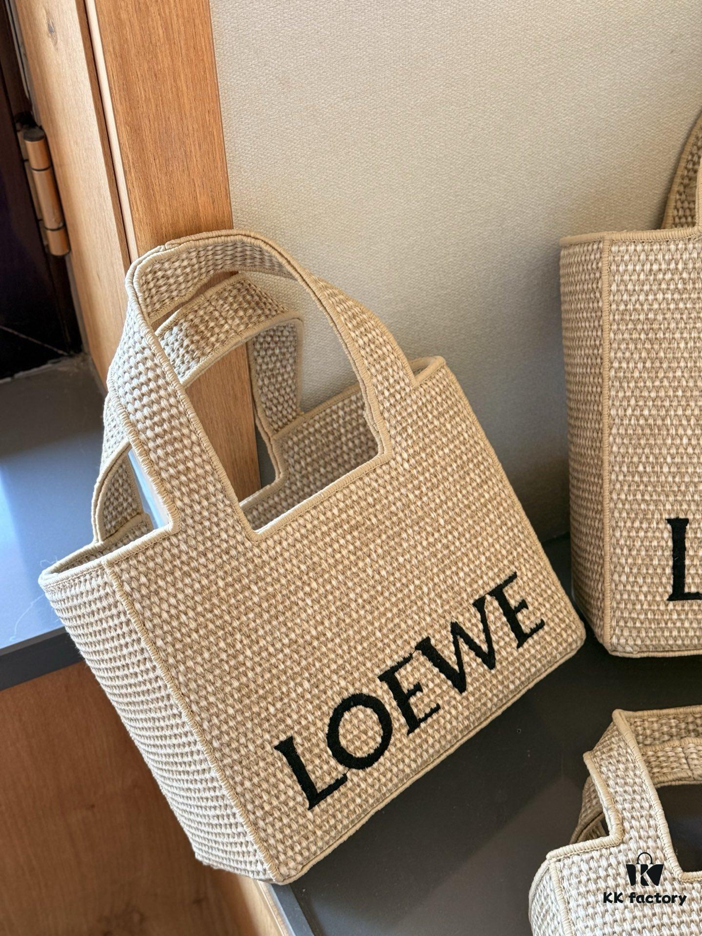 6930d7616e68136f4d9b15f6 Loewe Anagram Basket Embroidered Logo Straw Woven Shopping Tote Summer New Arrival Basket Bag Mini/Medium/Large Sizes