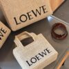 6930d7626e68136f4d9b15f9 Loewe Anagram Basket Embroidered Logo Straw Woven Shopping Tote Summer New Arrival Basket Bag Mini/Medium/Large Sizes