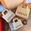 6930d7646e68136f4d9b15fb Loewe Anagram Basket Embroidered Logo Straw Woven Shopping Tote Summer New Arrival Basket Bag Mini/Medium/Large Sizes