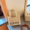 6930d7656e68136f4d9b15fc Loewe Anagram Basket Embroidered Logo Straw Woven Shopping Tote Summer New Arrival Basket Bag Mini/Medium/Large Sizes